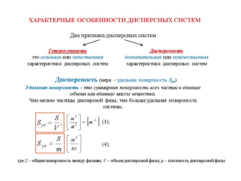 ХАРАКТЕРНЫЕ ОСОБЕННОСТИ ДИСПЕРСНЫХ СИСТЕМ Гетерогенность это основная или качественная характеристика дисперсных систем Дисперсность дополнительная